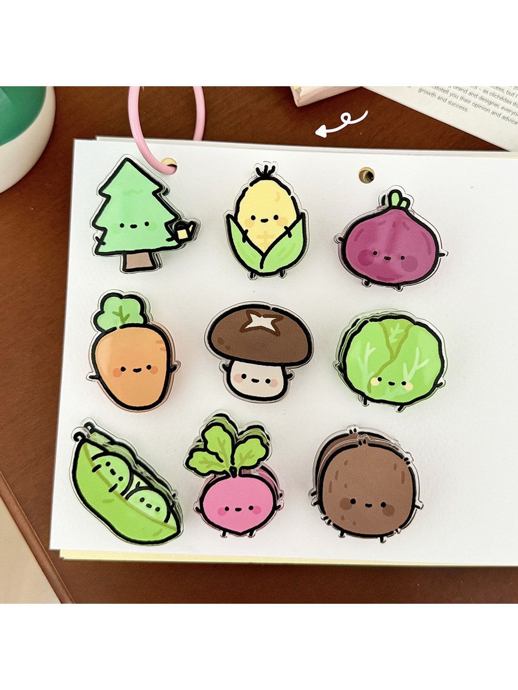 Clemi - Acrylic Vegetable and Fruit Cartoon Planner Clip Oria & Co