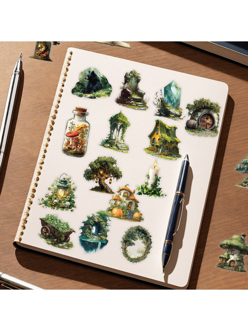 Lunira - 50 Piece Forest Theme Paper PET Stickers pack Oria & Co