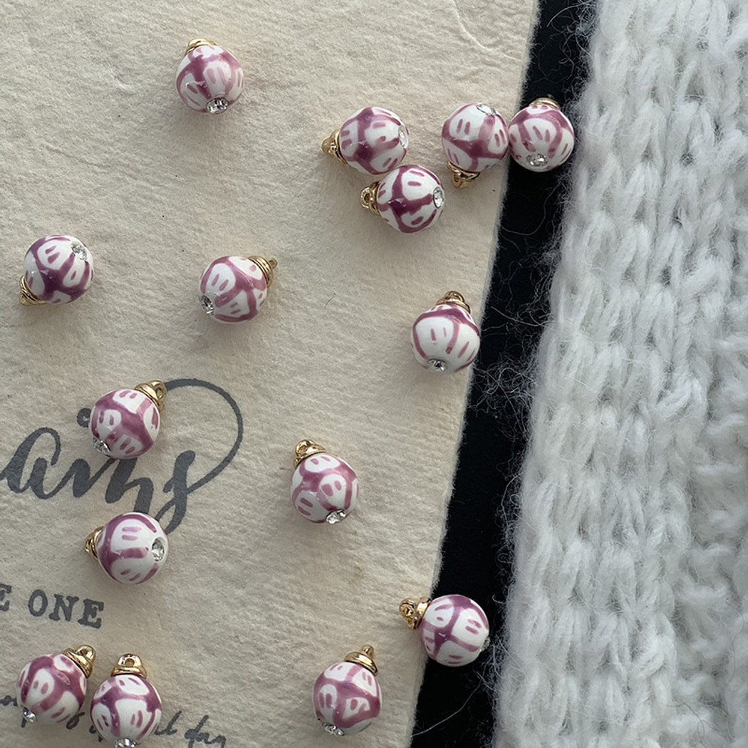 Bunli - DIY 10 Pack Retro Ceramic Round Button