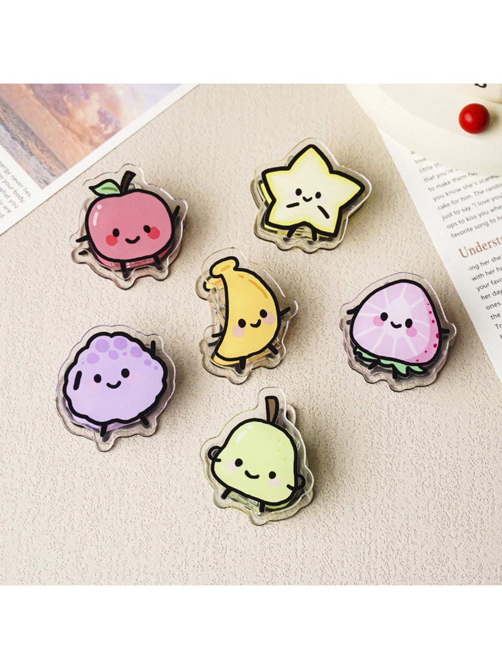 Clemi - Cute Fruit Shape Acrylic Memo Planner Clip Oria & Co