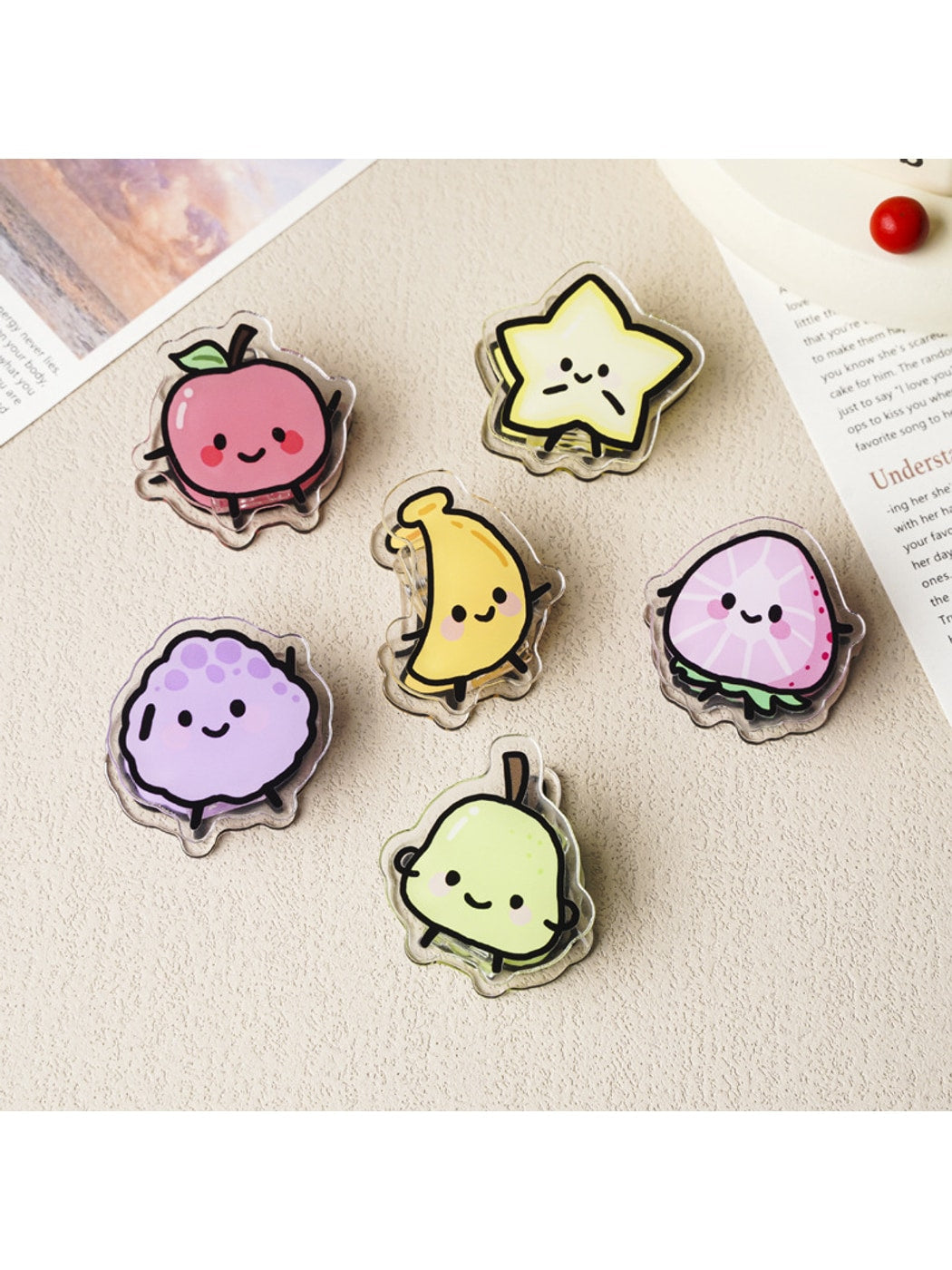 Clemi - Cute Fruit Shape Acrylic Memo Planner Clip Oria & Co