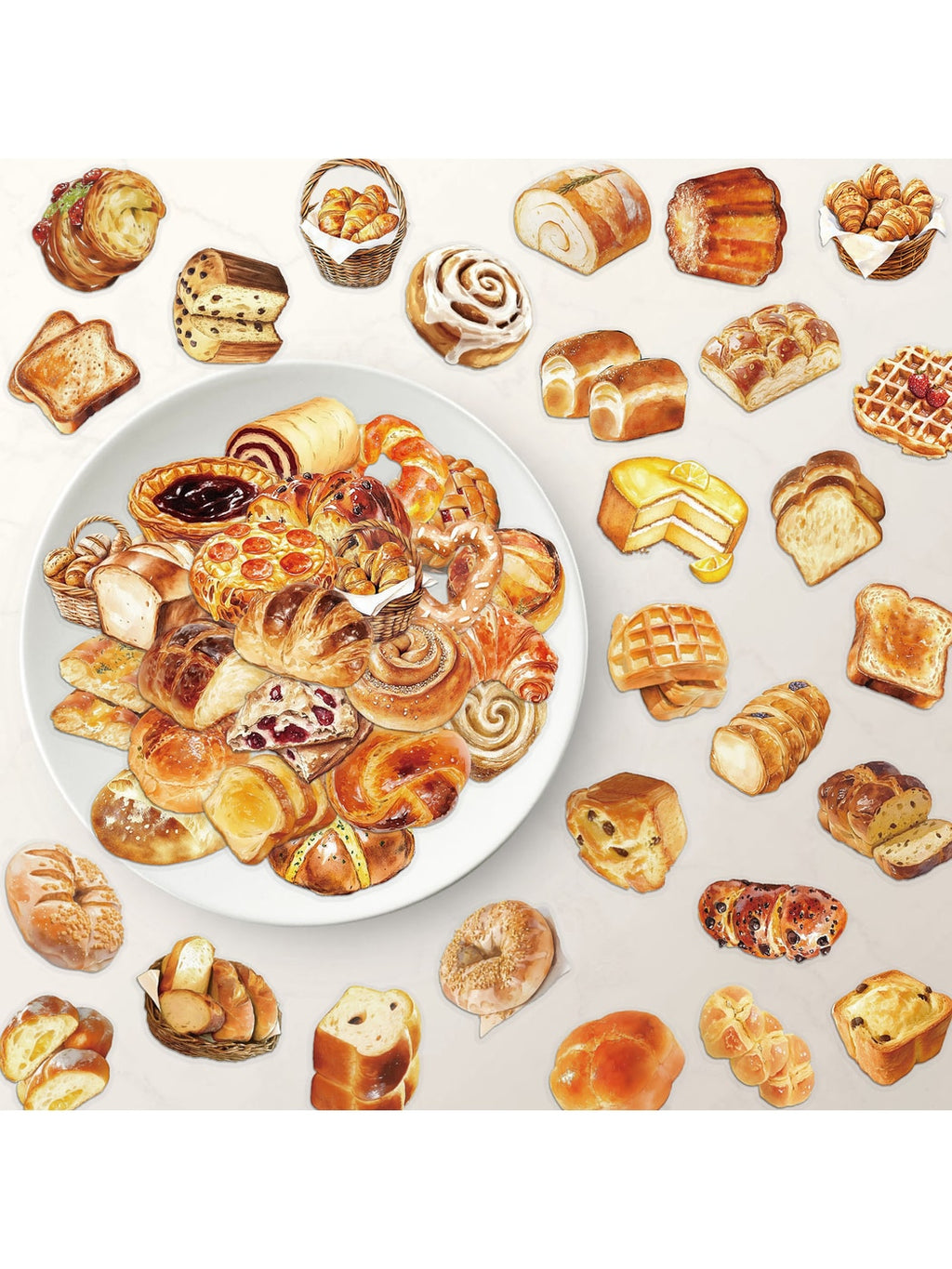 Lunira - 50 Pcs Cartoon Bread Baking Stickers Pack Oria & Co