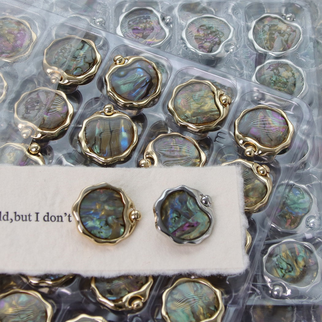 Bunli - DIY 10 Pack Wavy Edge Round Button