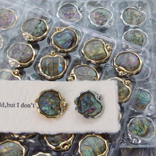 Bunli - DIY 10 Pack Wavy Edge Round Button