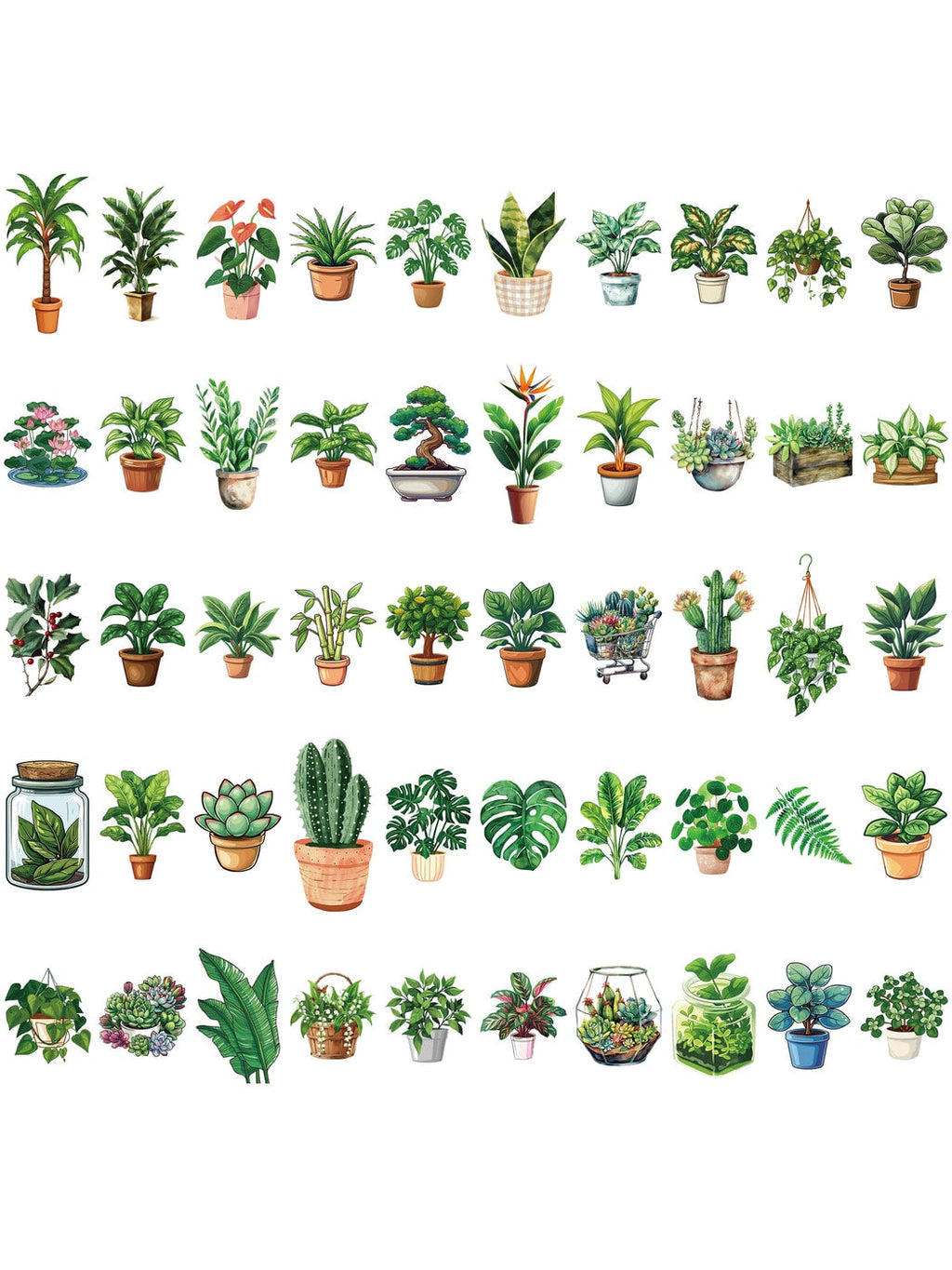 Lunira - Cute Botanical Printed Adhesive Stickers Pack Oria & Co