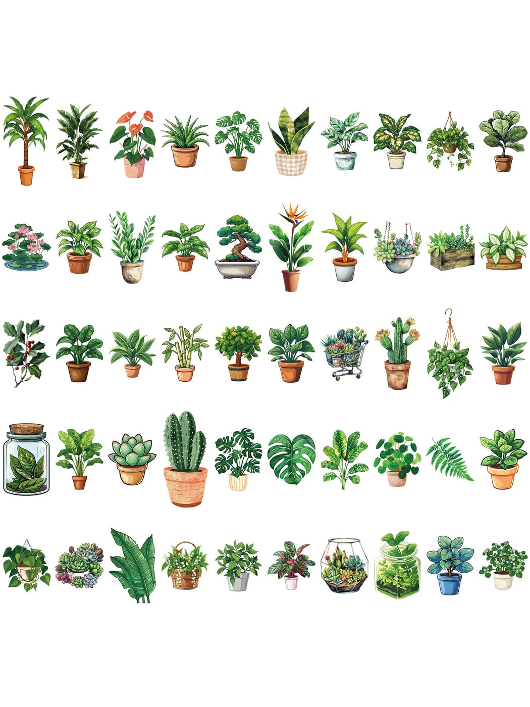 Lunira - Cute Botanical Printed Adhesive Stickers Pack Oria & Co