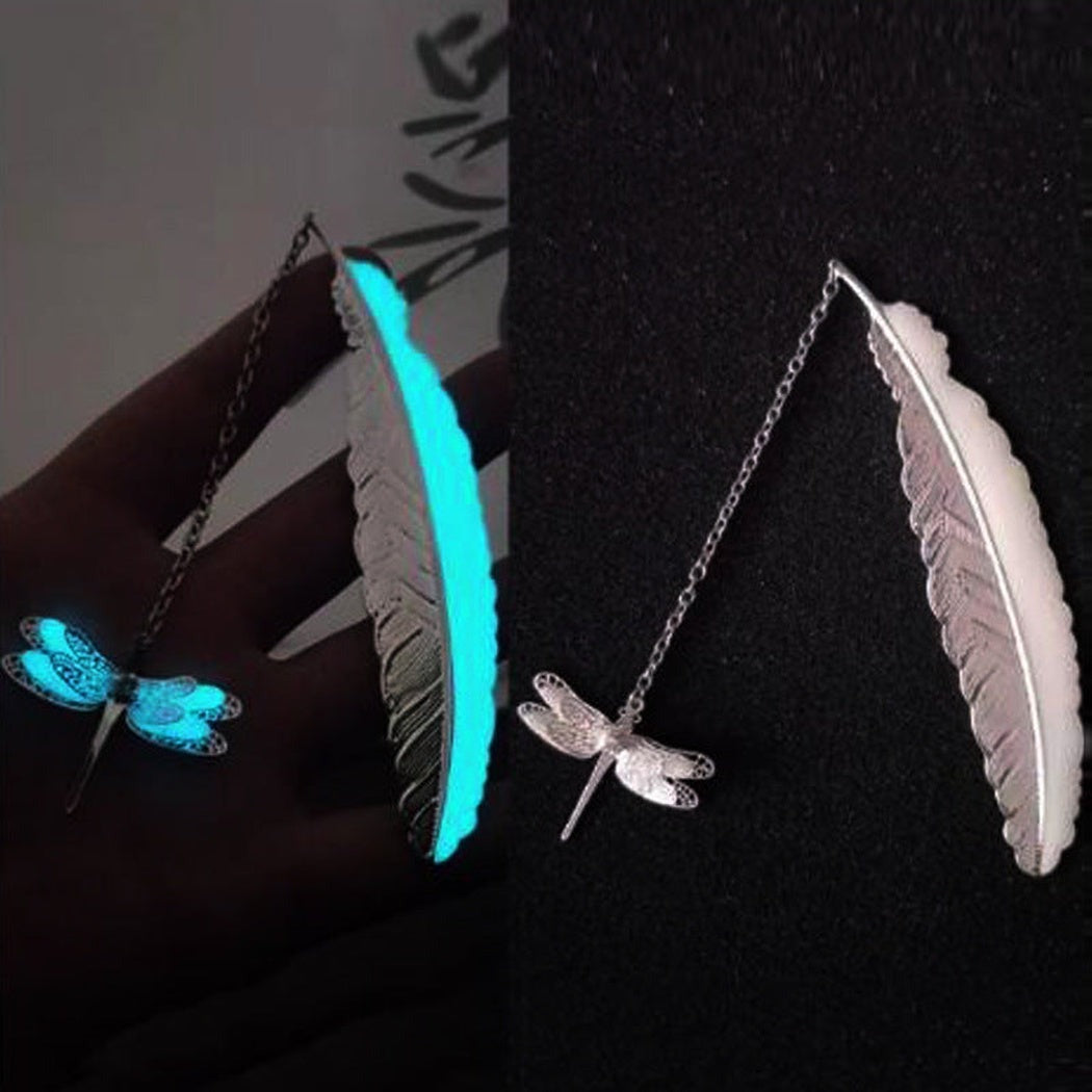 Novellea - Feather-Shaped Butterfly-Charm Bookmark