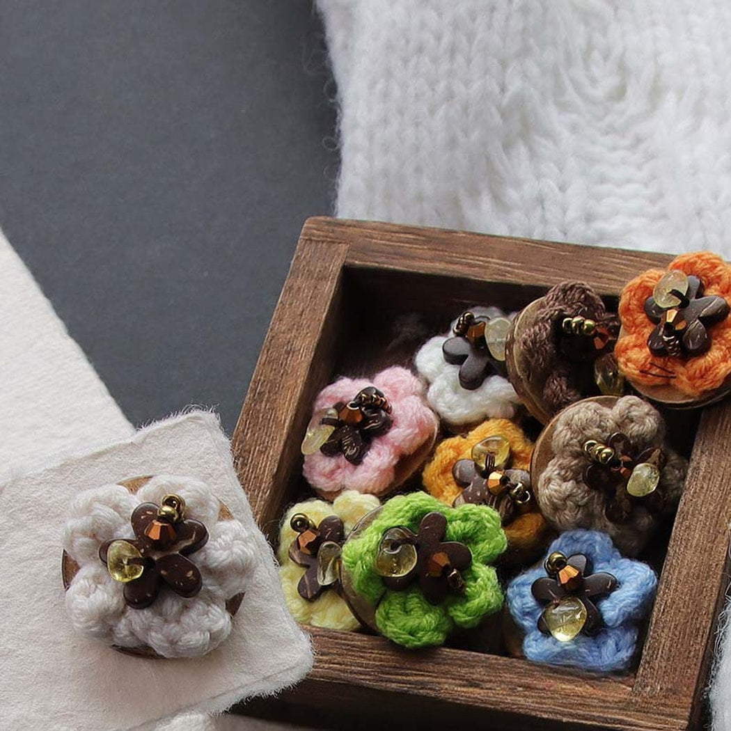 Bunli - DIY 10 Pack Floral Textured 2-Hole Buttons