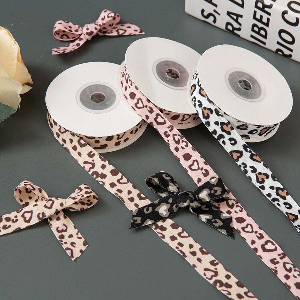 Rivora - DIY Leopard Print Polyester Ribbon