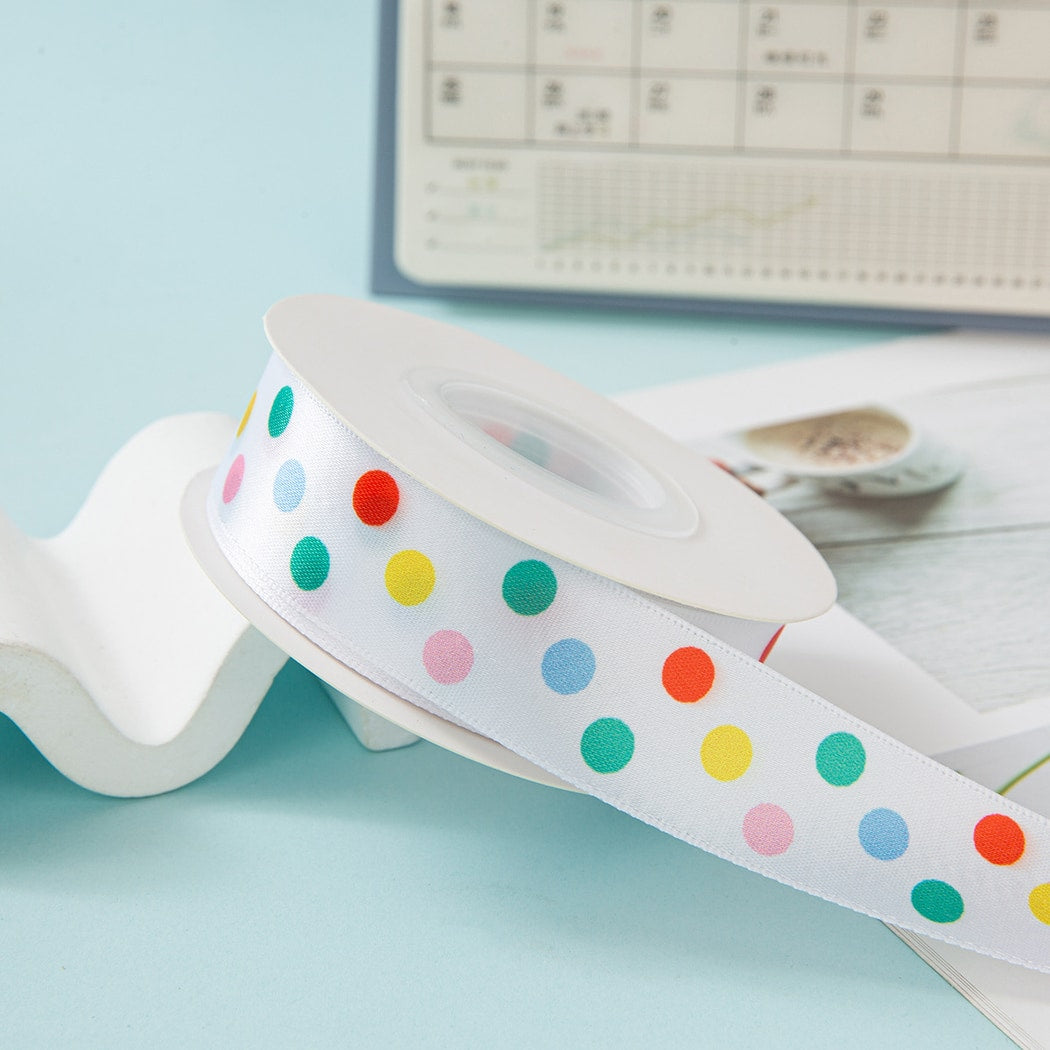 Rivora - DIY Dot Print Decorative Polyester Ribbon