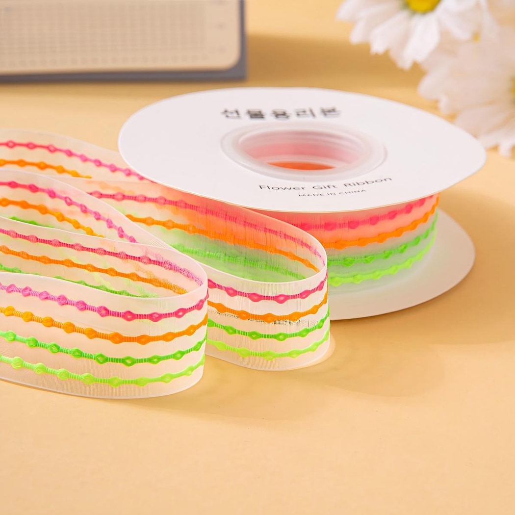 Rivora - DIY Bubble Stripe Sheer Decorative Ribbon