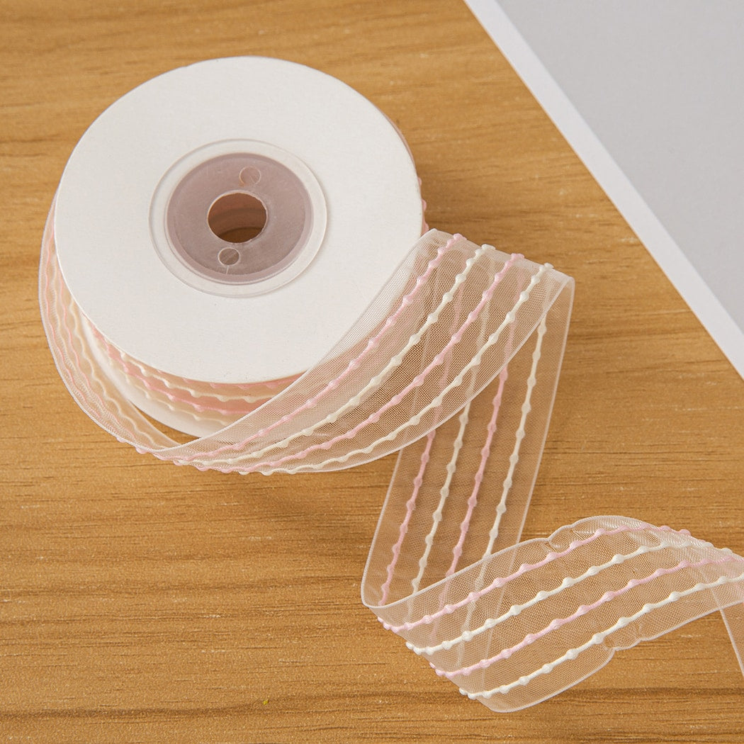 Rivora - DIY Bubble Stripe Sheer Decorative Ribbon