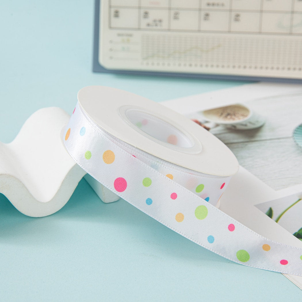 Rivora - DIY Dot Print Decorative Polyester Ribbon