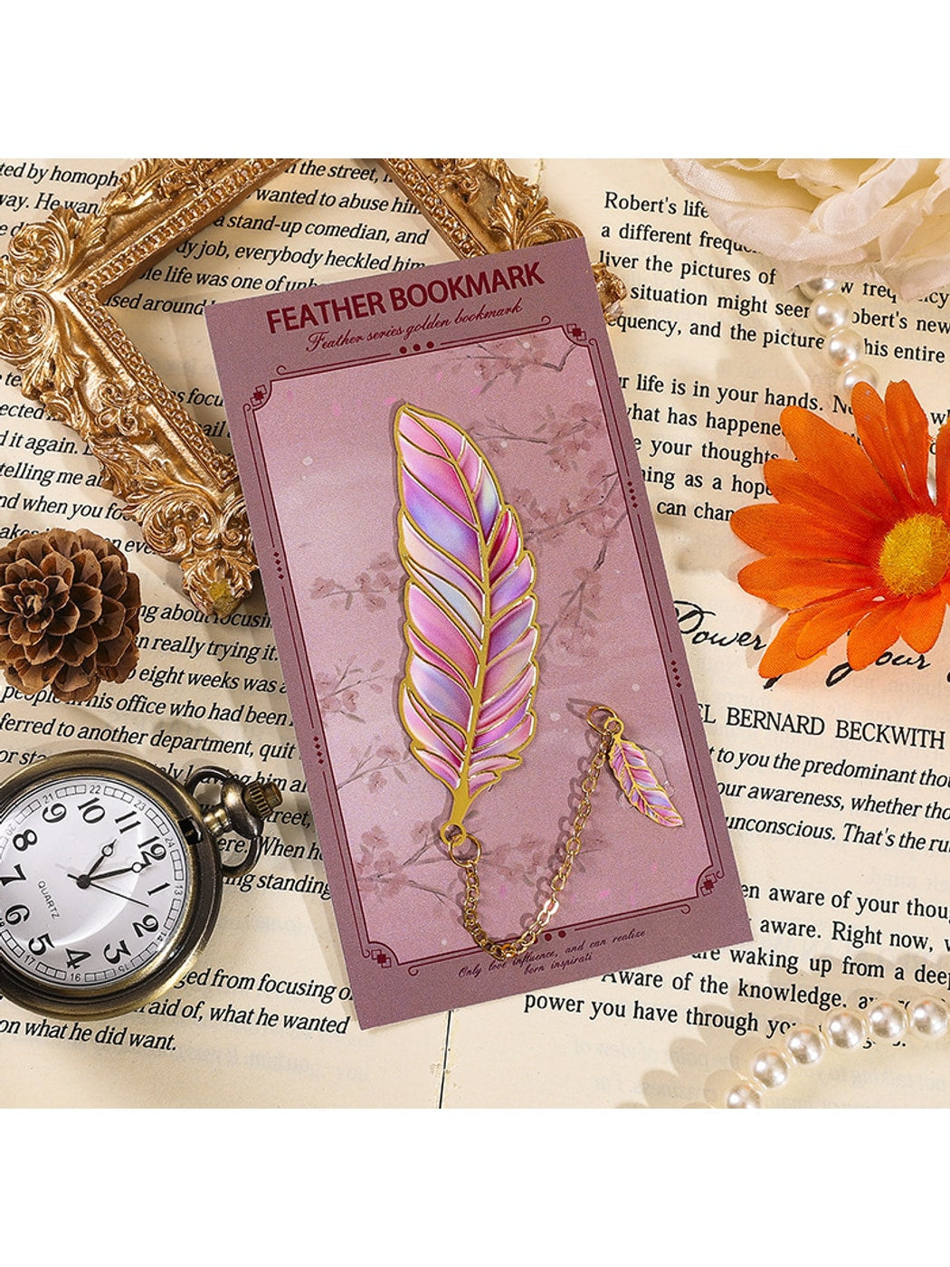 Novellea - Ornate Feather Shaped Classic Metal Bookmark Oria & Co