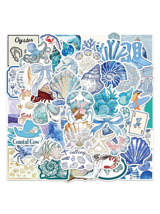 Lunira - 50 Piece Coastal Girl Decorative Stickers pack Oria & Co