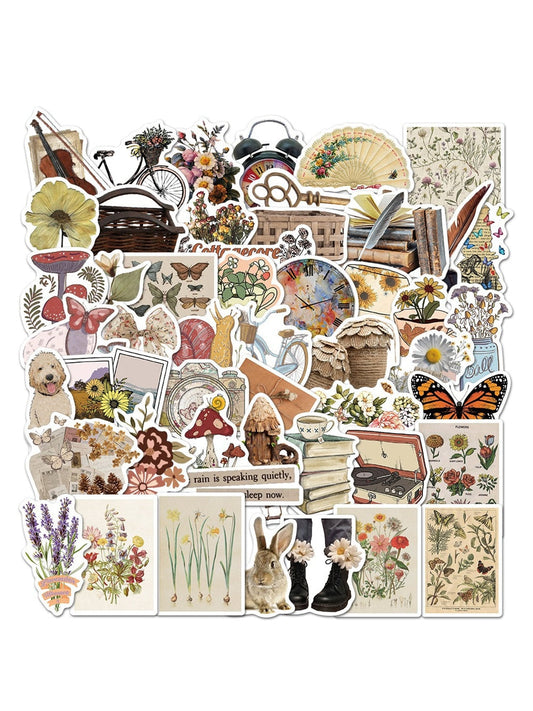 Lunira - Vintage Style Printed Decorative Stickers Pack Oria & Co