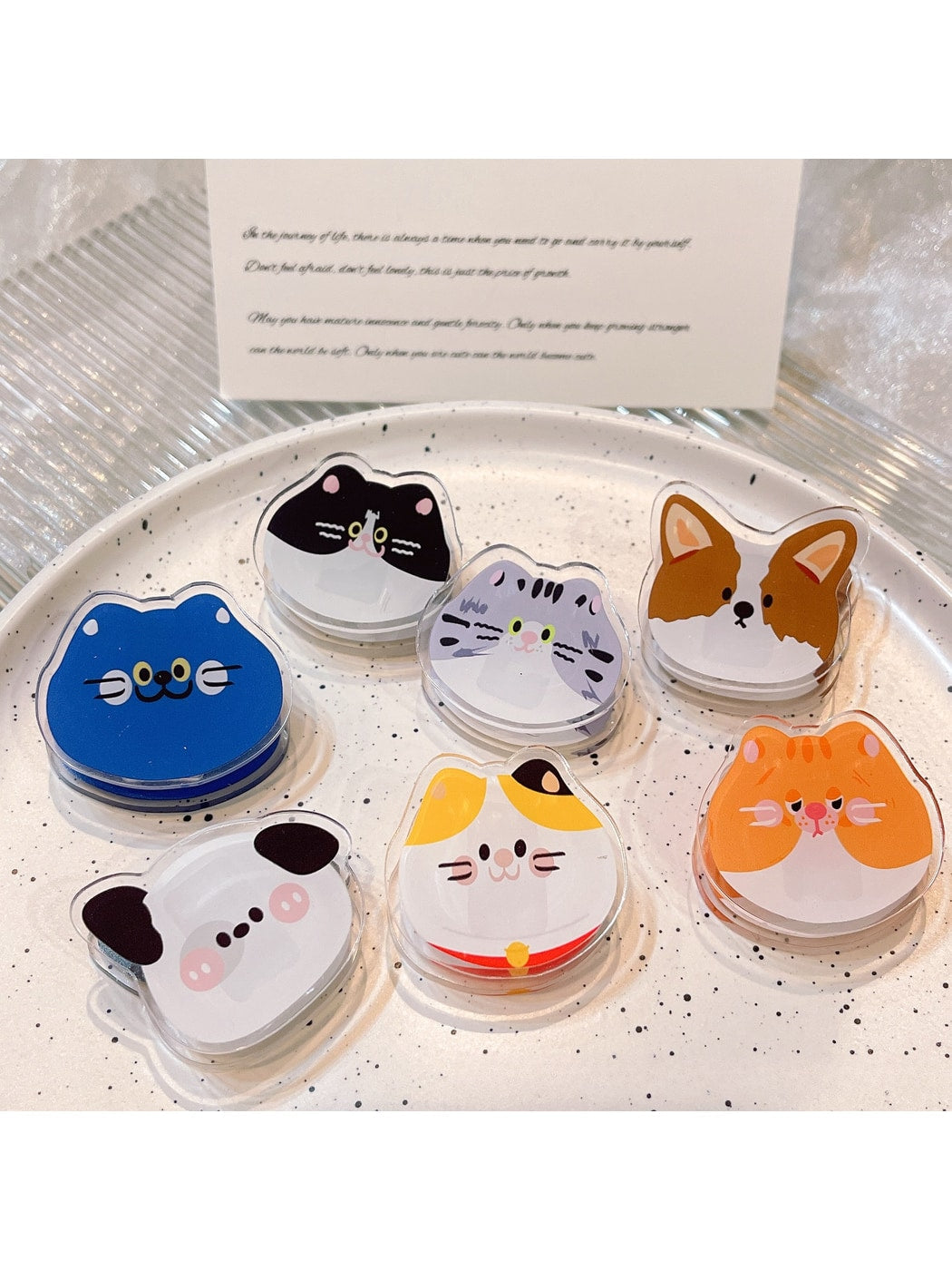 Clemi - Acrylic Animal Face Note and Book Page Planner Clip Oria & Co