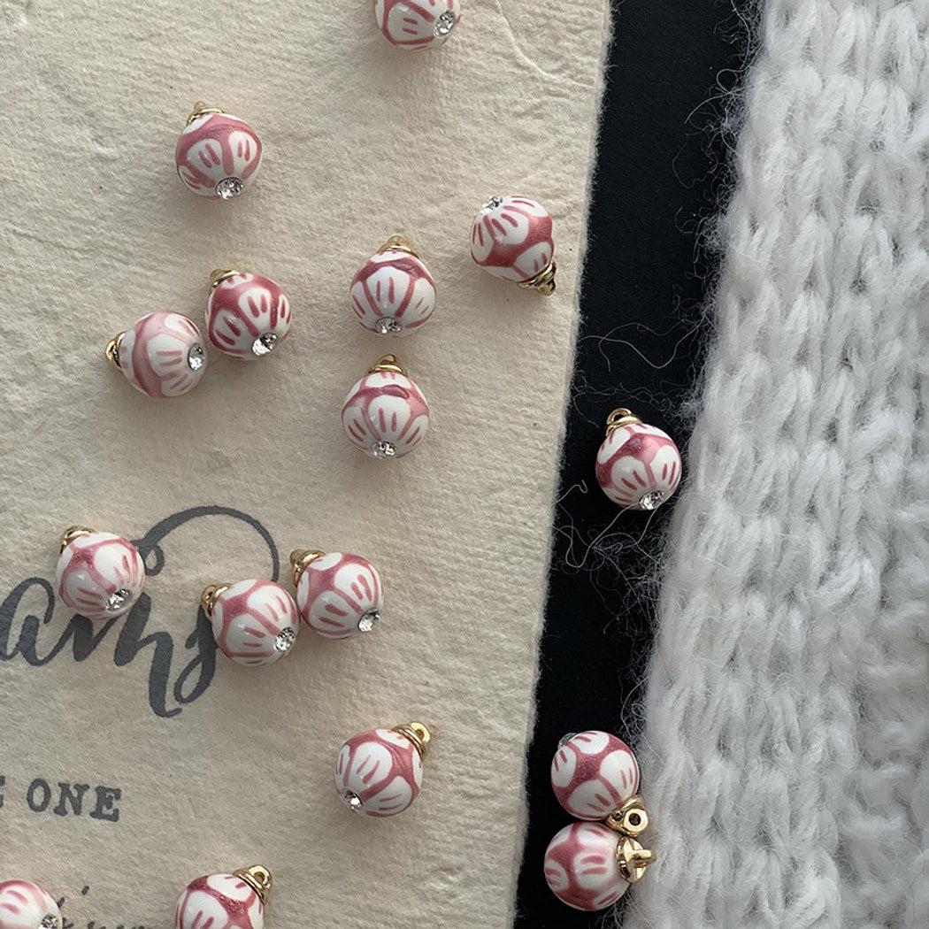 Bunli - DIY 10 Pack Retro Ceramic Round Button