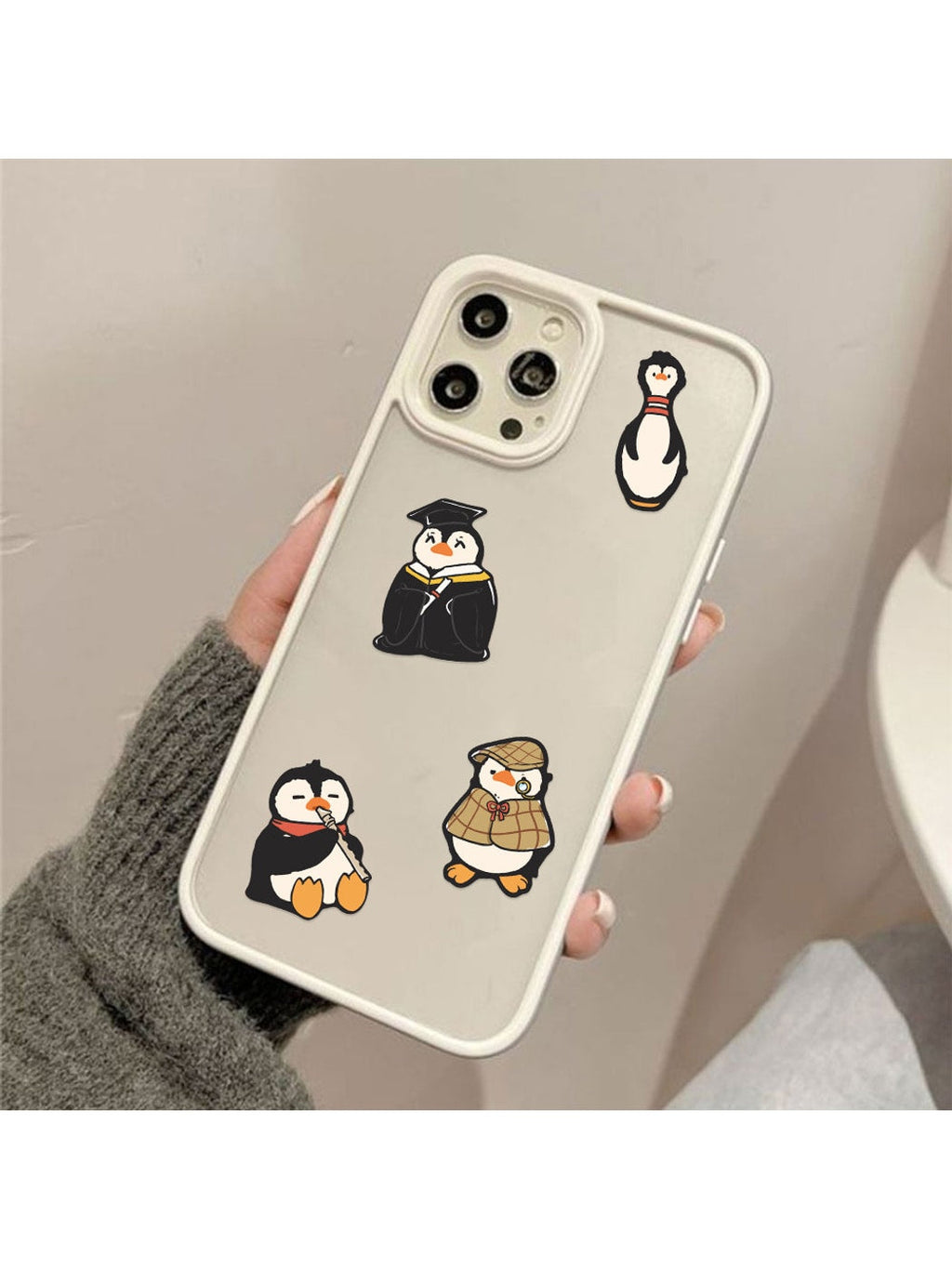 Lunira - 50 Pcs Cute Penguin Doodle Adhesive Stickers pack Oria & Co