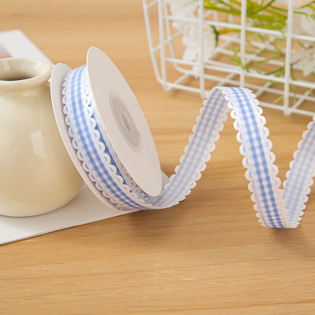 Rivora - DIY Wavy Edge Plaid Accent Ribbon