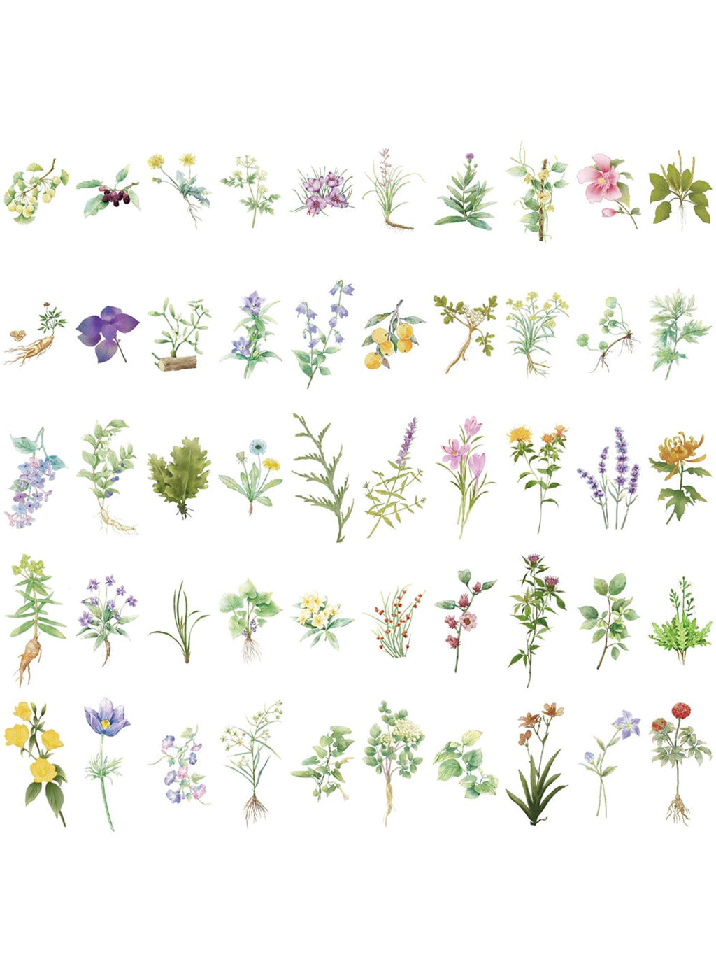 Lunira - Botanical Floral PVC Paper Stickers pack Oria & Co