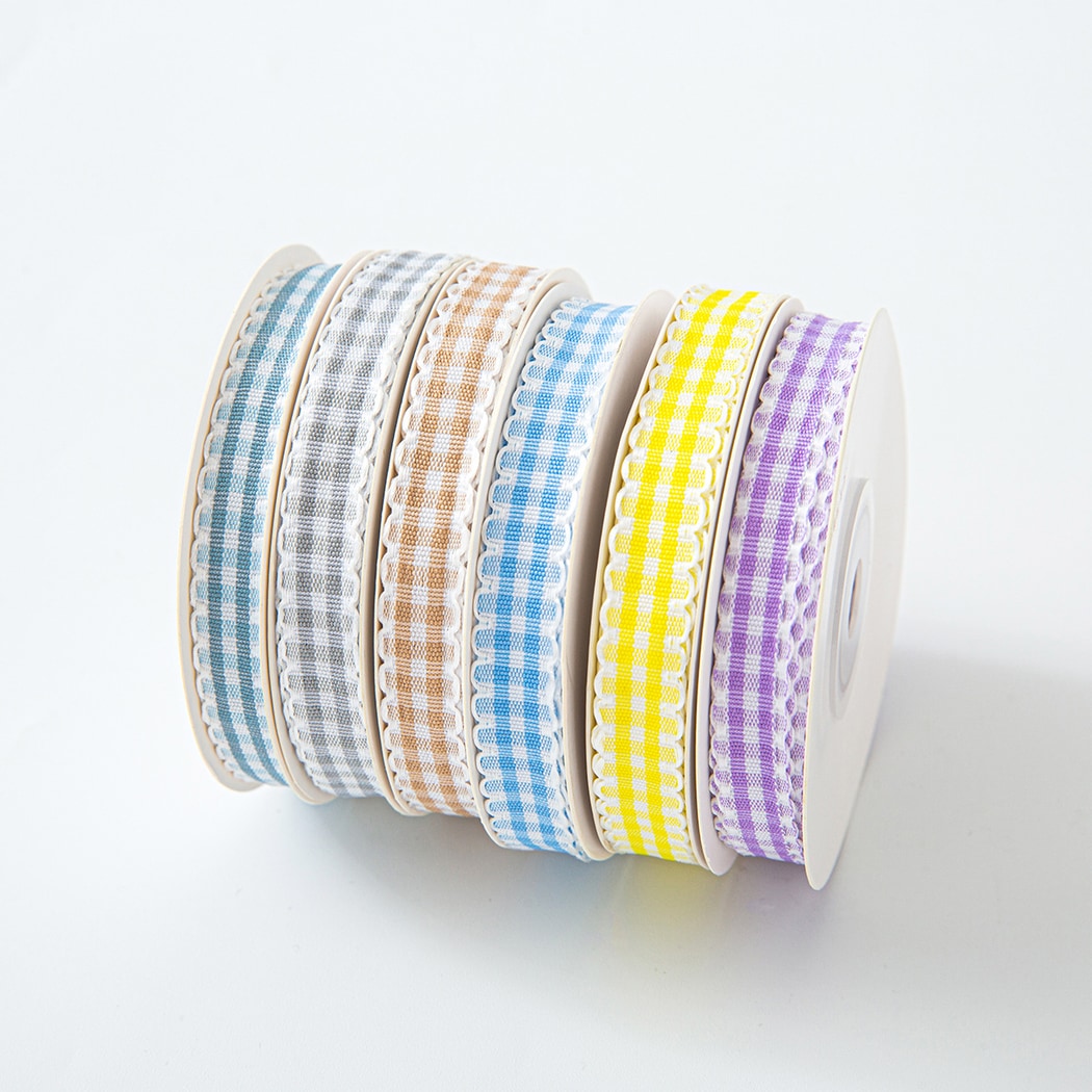 Rivora - DIY Plaid Wave Edge Decorative Trim Ribbon