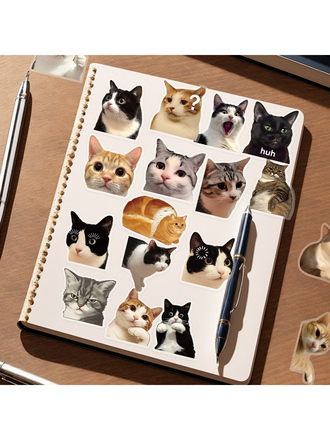 Lunira cute cat sticker featuring a playful cat with a ball of yarn