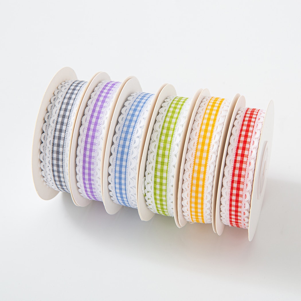 Rivora - DIY Wavy Edge Plaid Accent Ribbon