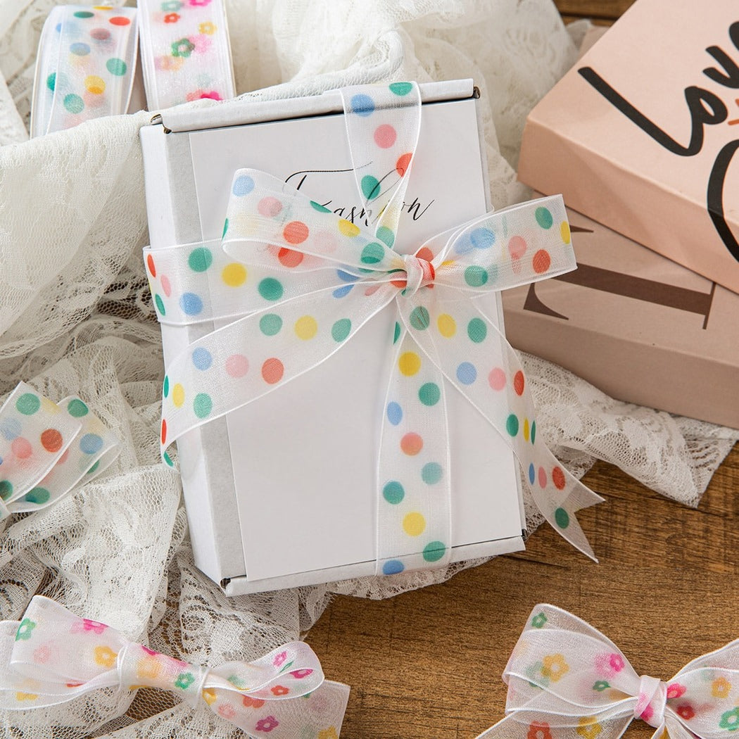Rivora - DIY Sheer Polka Dot Decorative Gift Ribbon