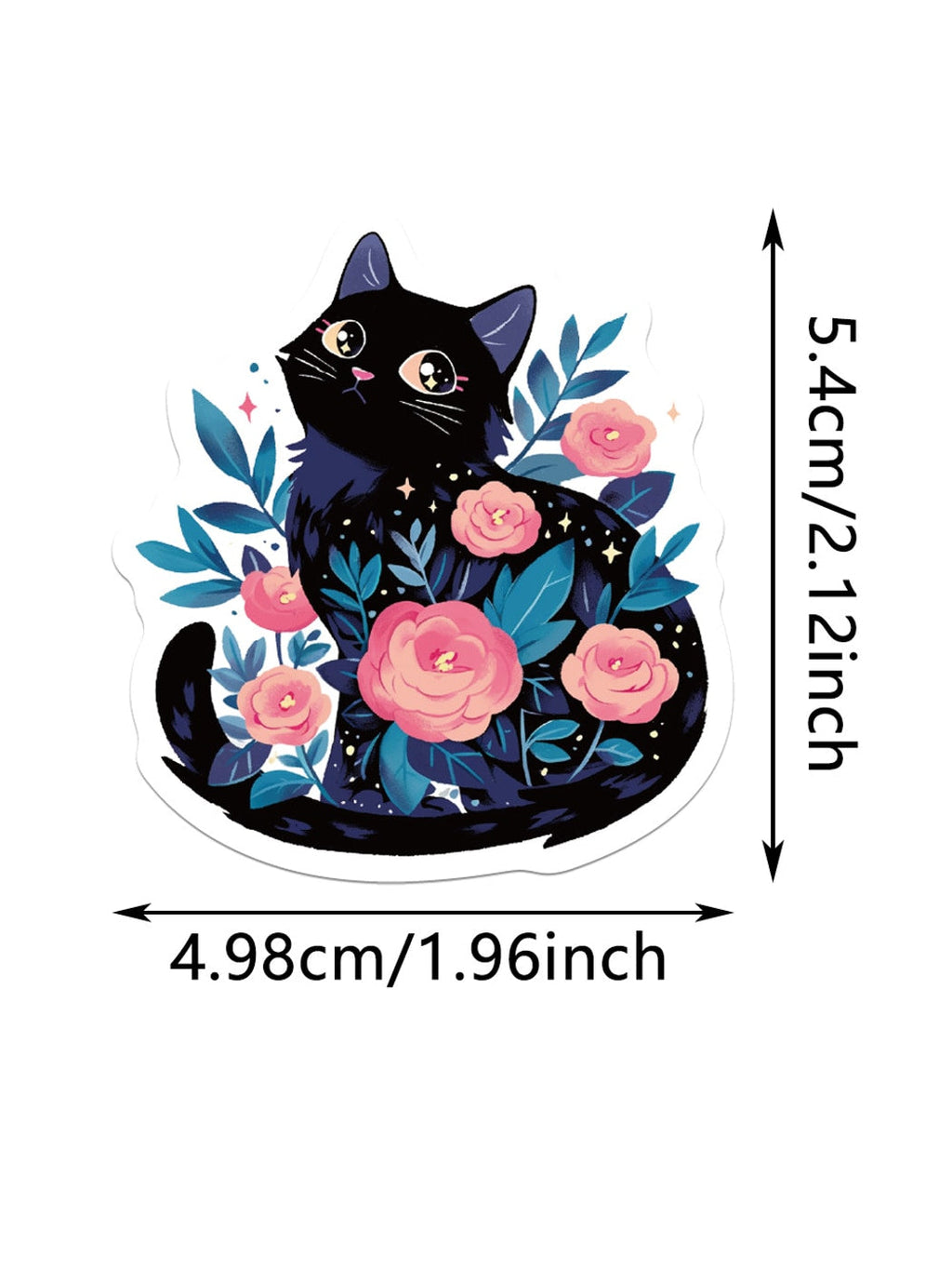 Lunira - Cute Cartoon Black Cat Adhesive Stickers pack Oria & Co