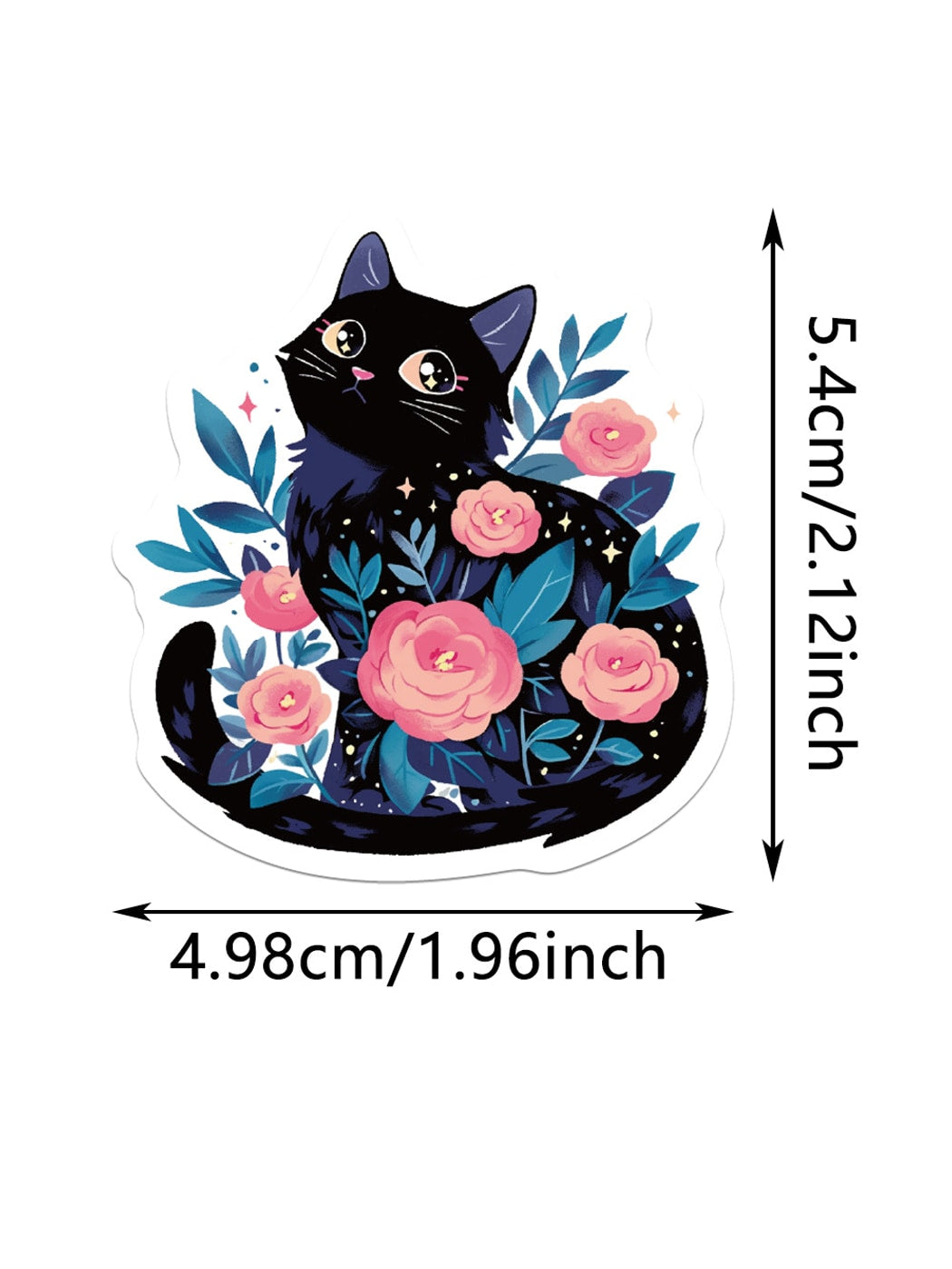 Lunira - Cute Cartoon Black Cat Adhesive Stickers pack Oria & Co