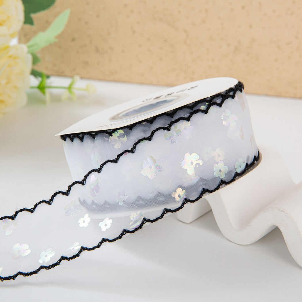 Rivora - DIY Sequin Floral Tulle Trim Ribbon
