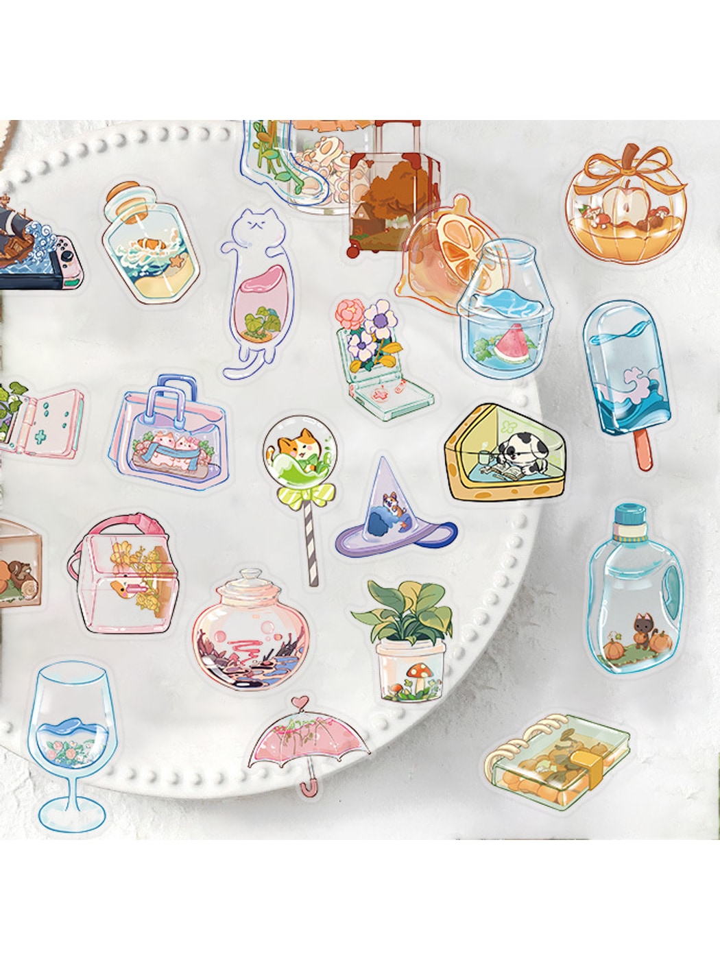 Lunira - Transparent Illustrated Object Design Stickers pack Oria & Co