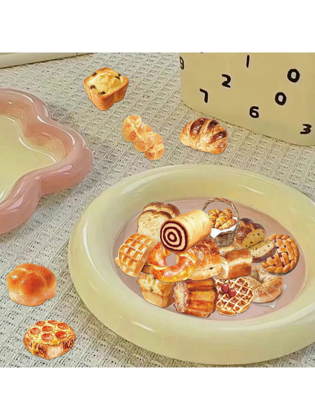 Lunira - 50 Pcs Cartoon Bread Baking Stickers Pack Oria & Co