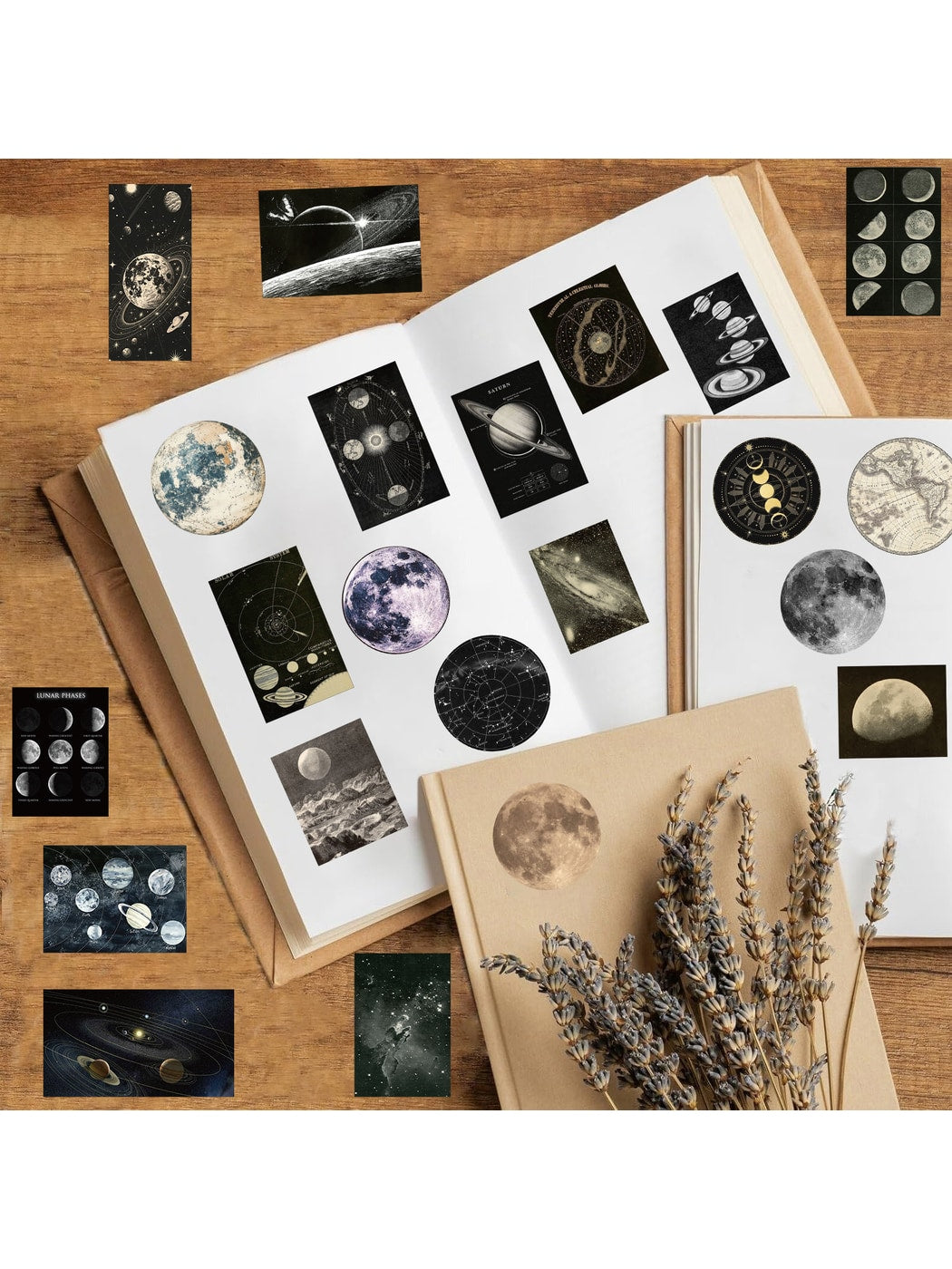 Lunira - Vintage Celestial Planet 50 Sheets Stickers pack Oria & Co