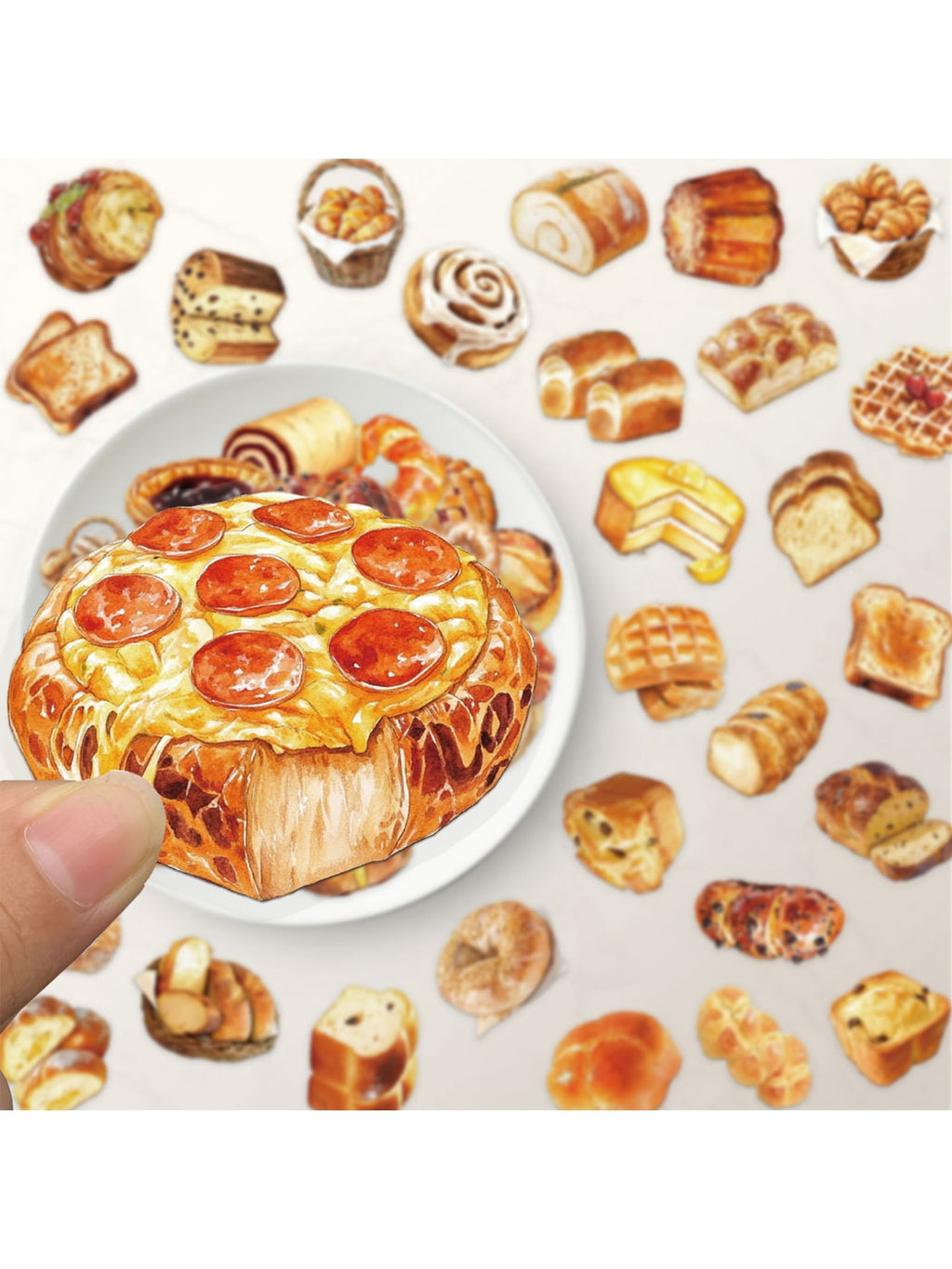 Lunira - 50 Pcs Cartoon Bread Baking Stickers Pack Oria & Co
