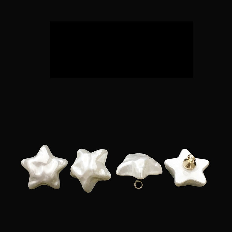 白色异形珍珠桃心毛衣扣子纽扣高级感五角星高端羊绒衫外套钮扣