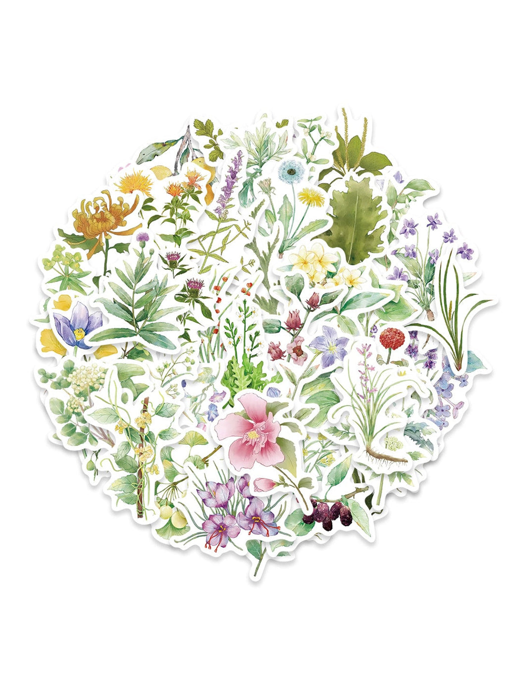 Lunira - Botanical Floral PVC Paper Stickers pack Oria & Co