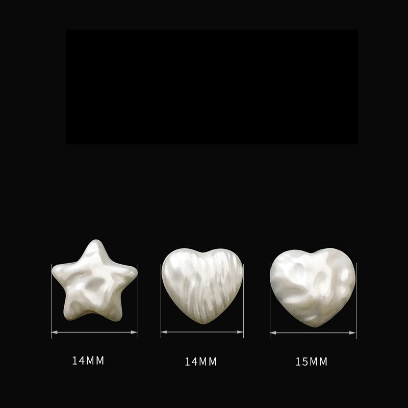 白色异形珍珠桃心毛衣扣子纽扣高级感五角星高端羊绒衫外套钮扣
