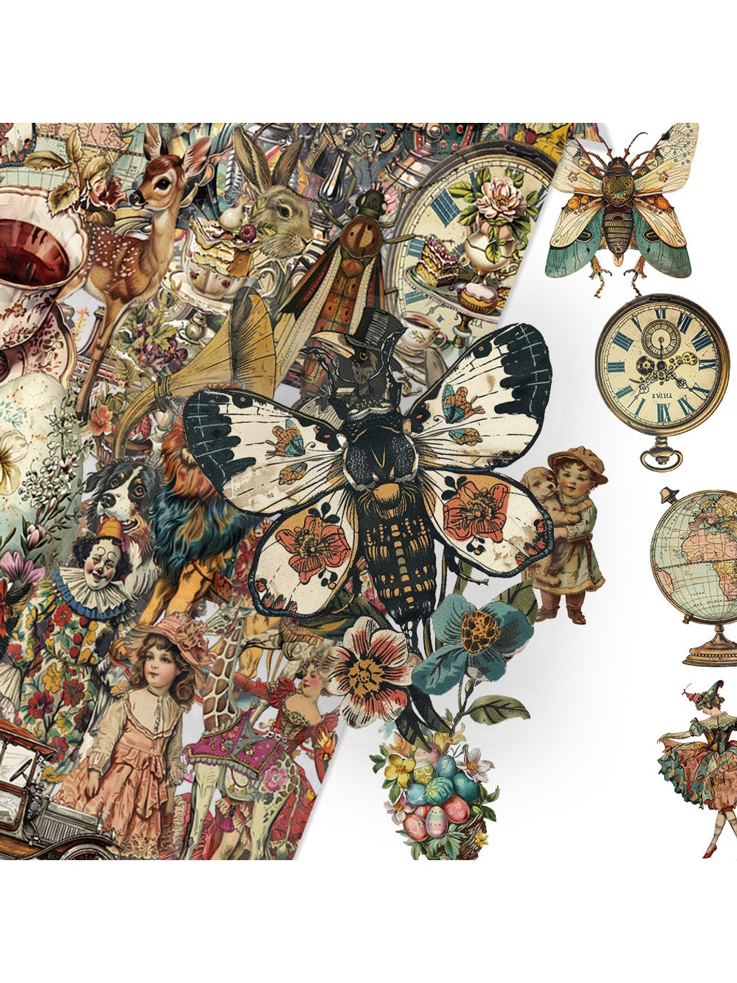 Lunira - Victorian Style Decorative Printed Stickers pack