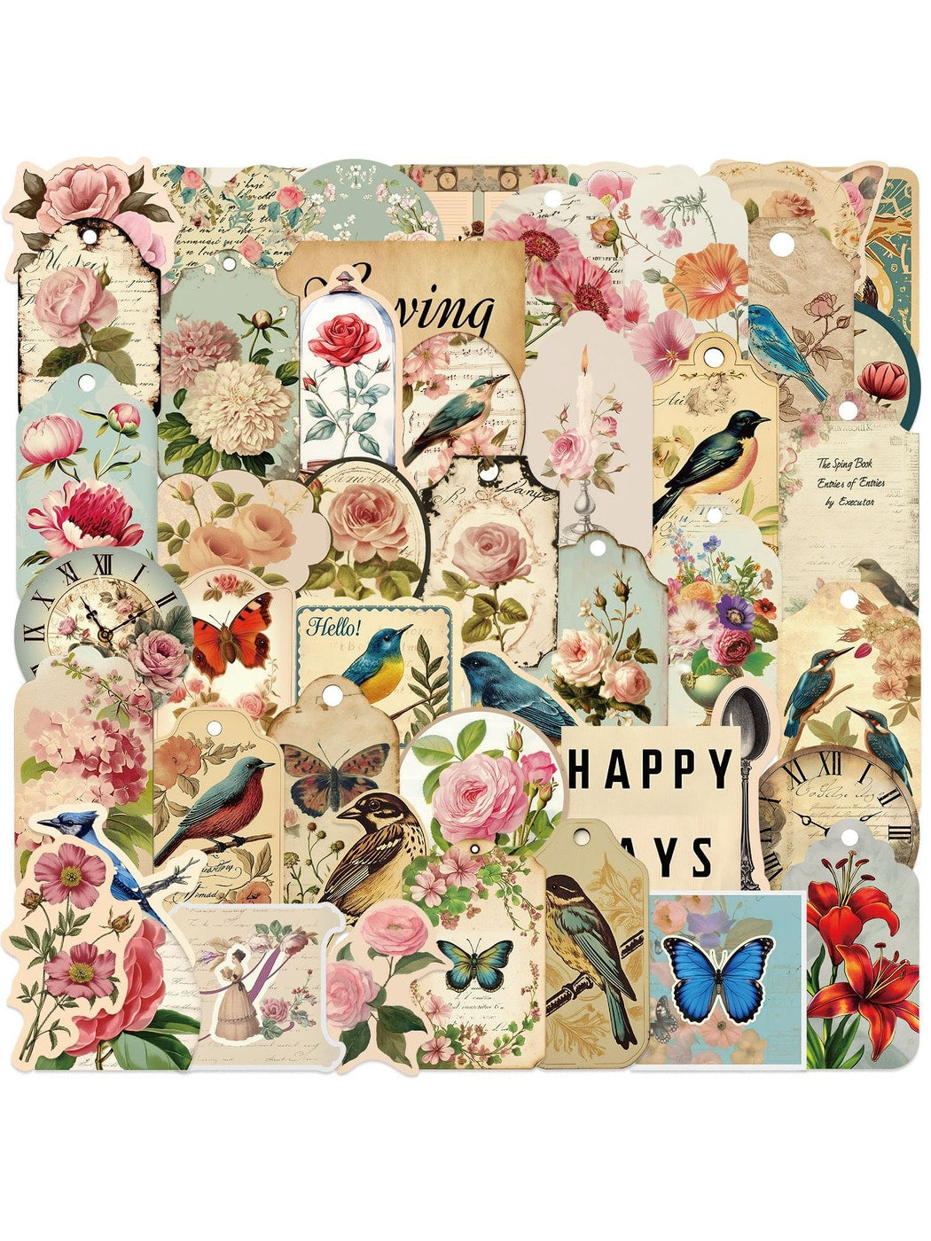 Lunira - Vintage Style Printed Decorative Stickers Pack Oria & Co