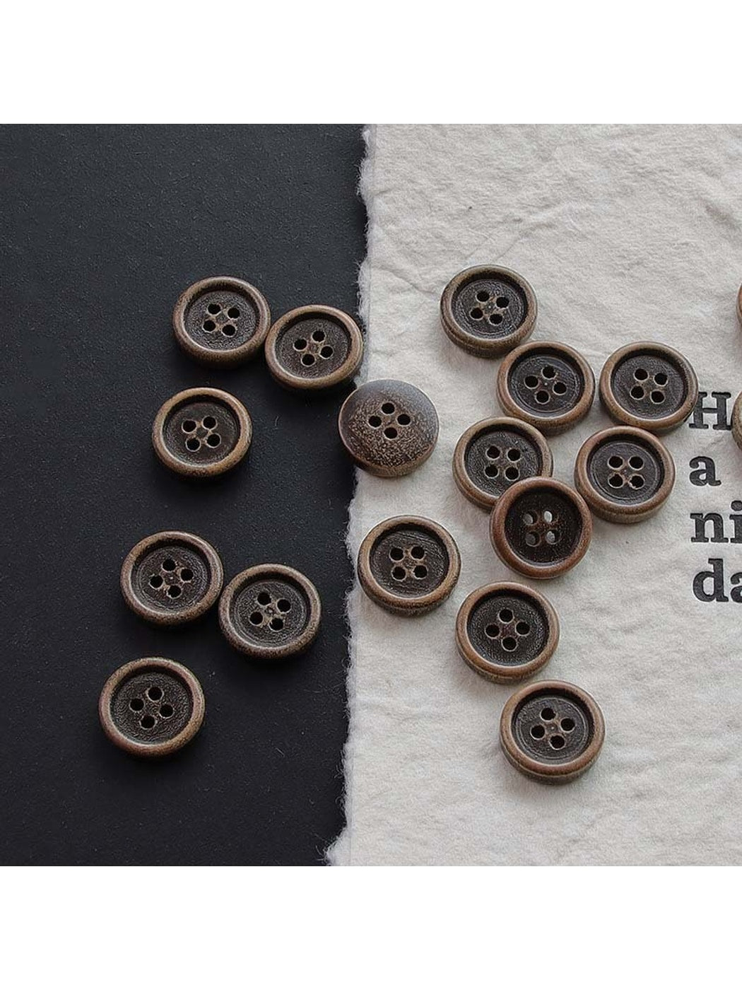 Bunli - DIY 10 Pack Vintage Style Four-Hole Buttons
