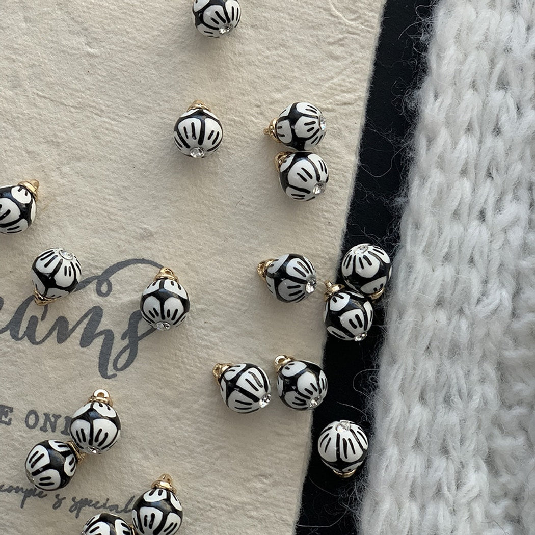 Bunli - DIY 10 Pack Retro Ceramic Round Button