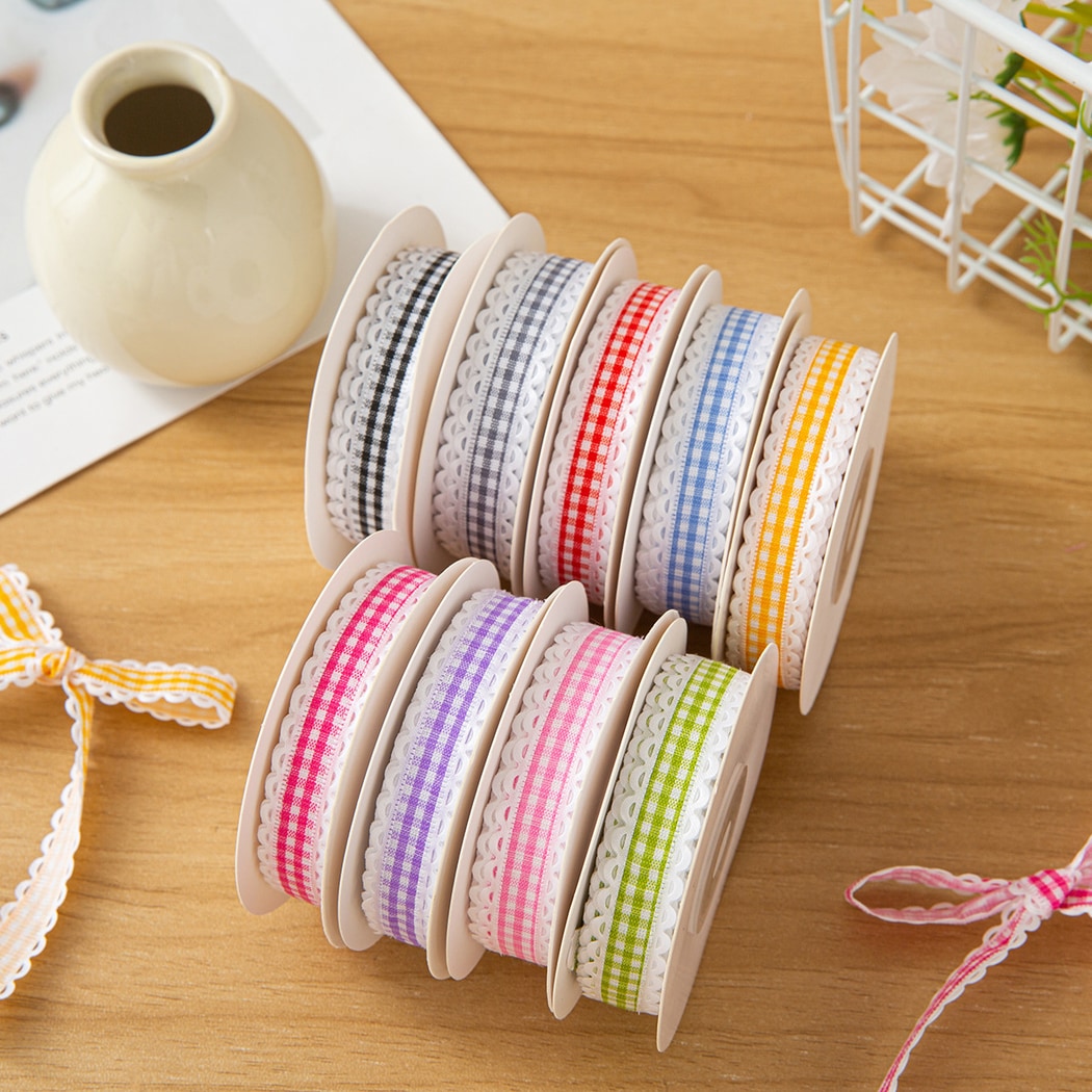 Rivora - DIY Wavy Edge Plaid Accent Ribbon