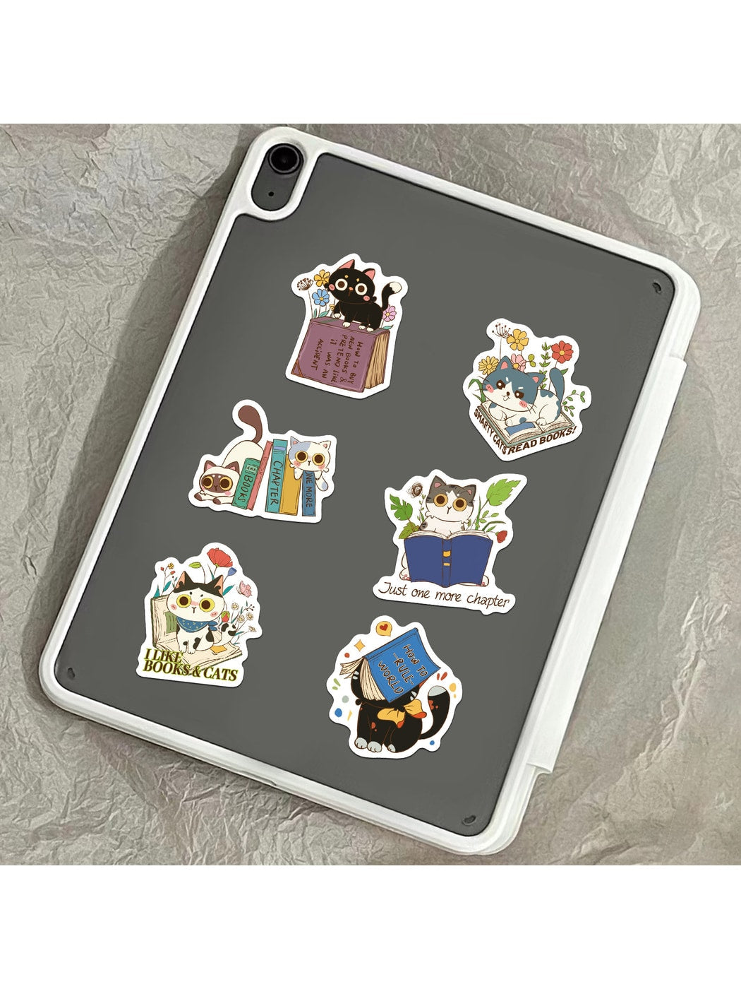 Lunira - Cute Cat and Book DIY Decorative Stickers pack Oria & Co