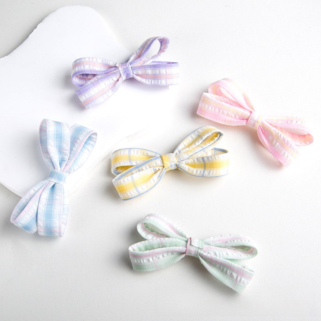 Chivy - Colorblock Plaid Bow DIY Accessory