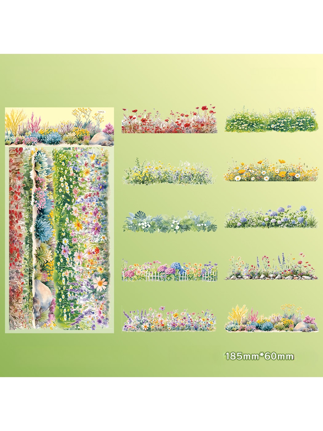 Lunira - Watercolor Floral Jungle PET Journal Stickers Pack Oria & Co