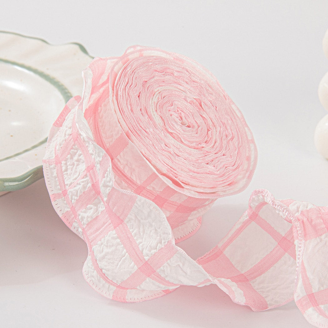 Rivora - DIY Ruffled Check Pleated Polyester Ribbon