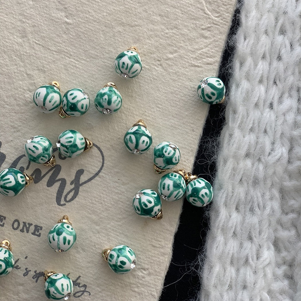 Bunli - DIY 10 Pack Retro Ceramic Round Button