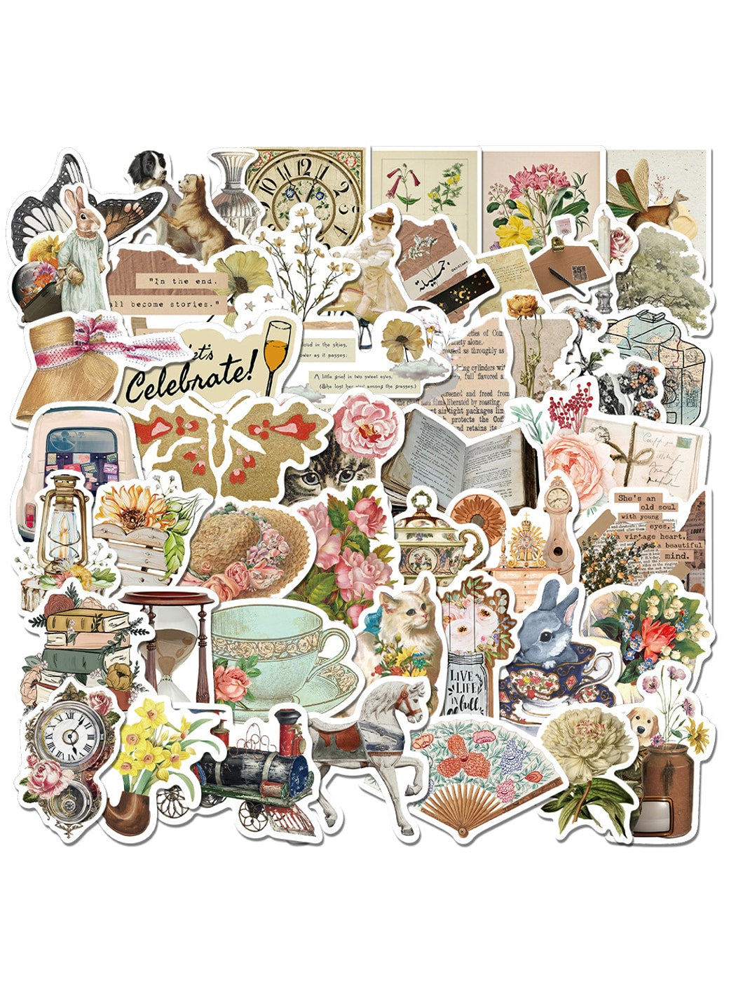 Lunira - Vintage Style Printed Decorative Stickers Pack Oria & Co